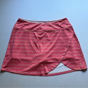 A. PUTNAM pink geo print knit athletic tennis golf outdoors mini skirt skort